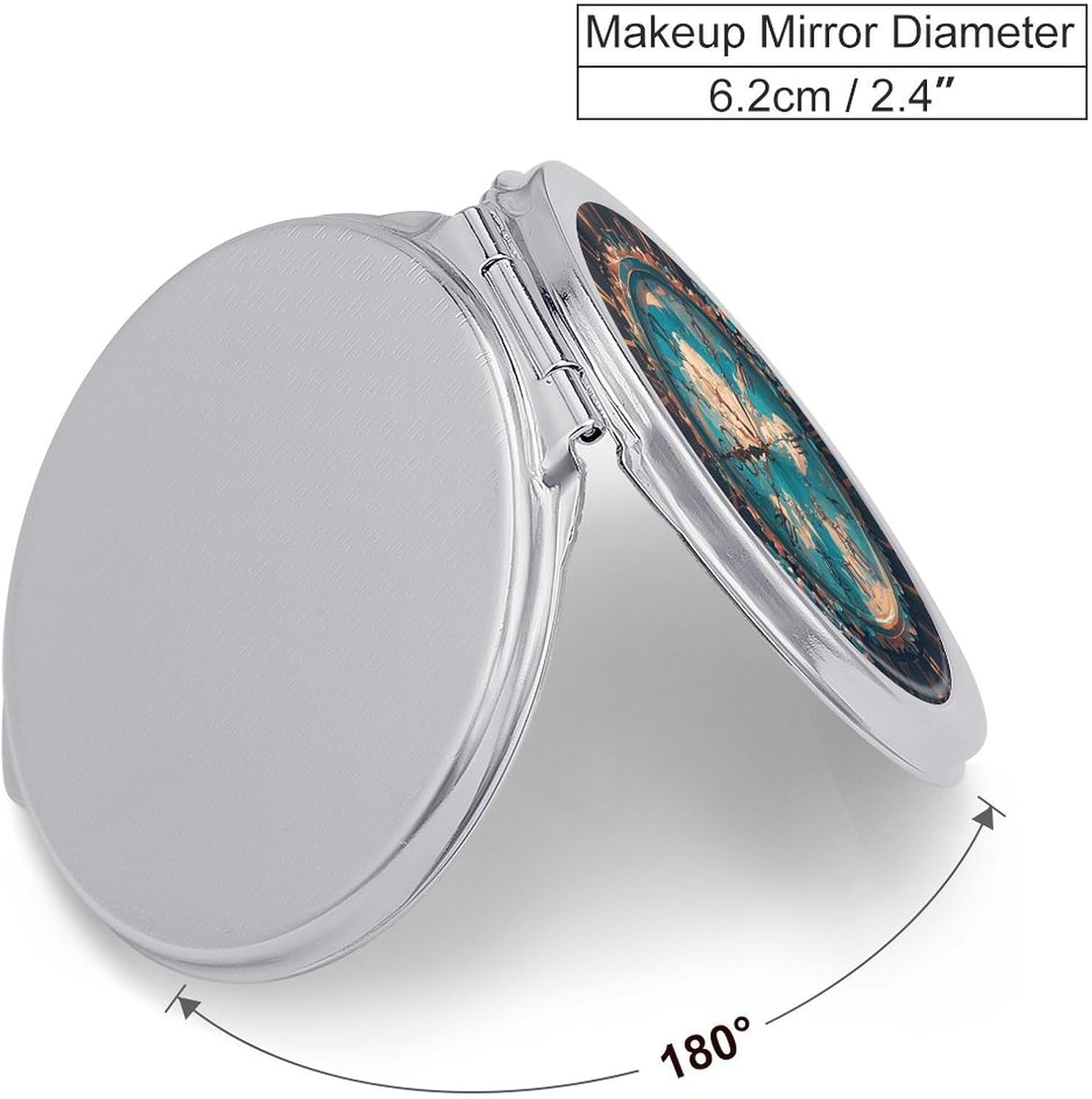 Makeup Mirror for Women Portable Compact Creating Magical Time Vanity Mirror for Travel Folding Cosmetic Mirror with Mirror Cover Double-Sided Handheld Mirror for Purse image 2