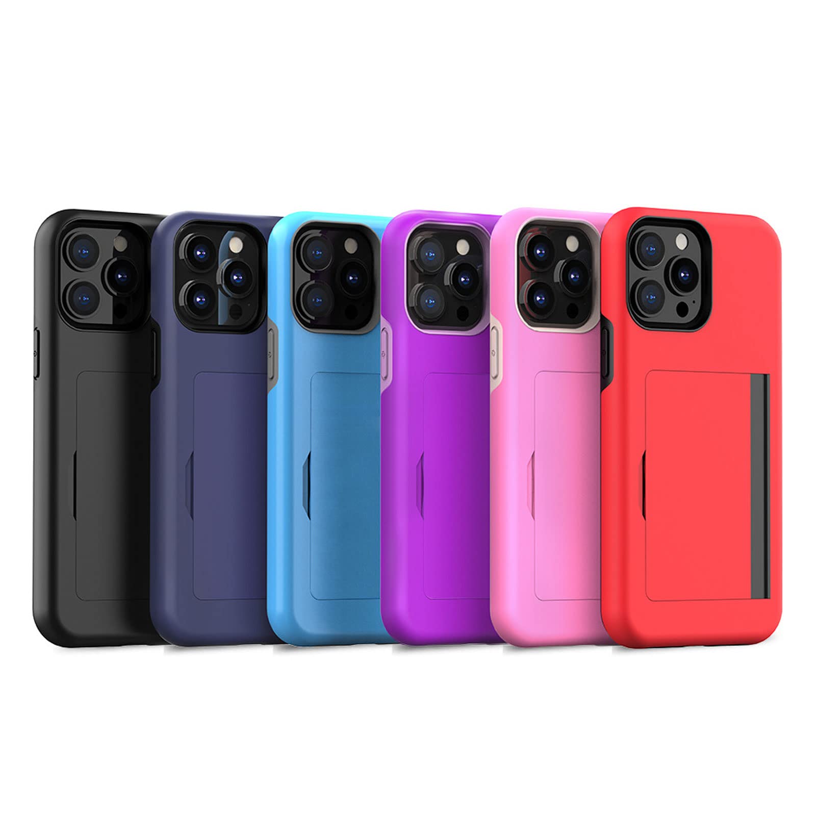 Etui do iPhone 14/14 Pro/14 Plus/14 Pro Max, etui na telefon komórkowy z przegródką na karty, funkcją stojaka, czarne, 14 Plus 6,7"