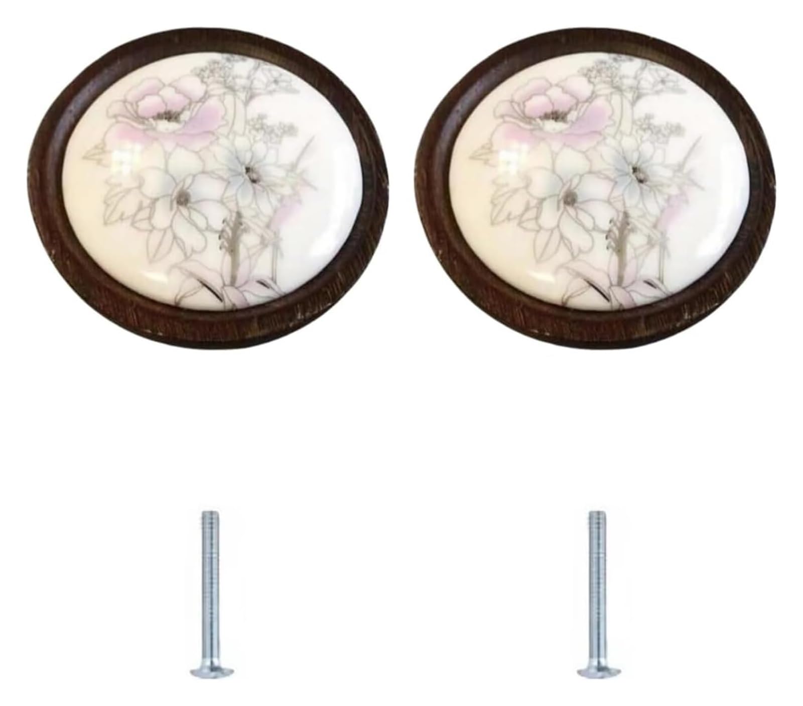 Lqzaxsrdr 70*35Mm Pink Ceramic Cupboard Drawer Handle Knobs, Ceramic Door Knobs 2 Pcs Chinese Style Multicolor(70 * 35Mm Pink)