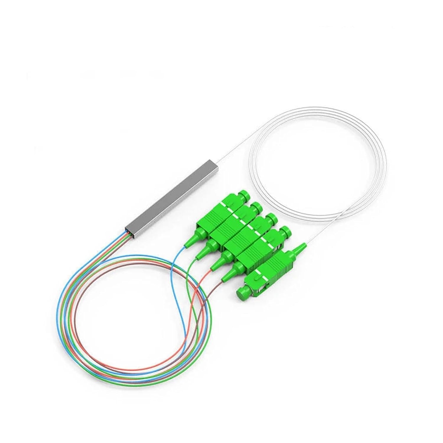 Fiber Optic splitters (1x2, 1x4, 1x8, 1x16), FTTH PLC connectors(5pcs 1x8)