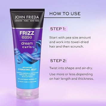 John Frieda Frizz Ease Dream Curls Belirgin Bukleler için Nemlendirici Jel 200 ml | Gelişmiş Nemlendirici Jöle
