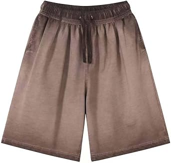 Mens Vintage Sports Training Shorts Loose Fit Casual Drawstring Elastic Waist Wide Leg Athletic Short Pants
