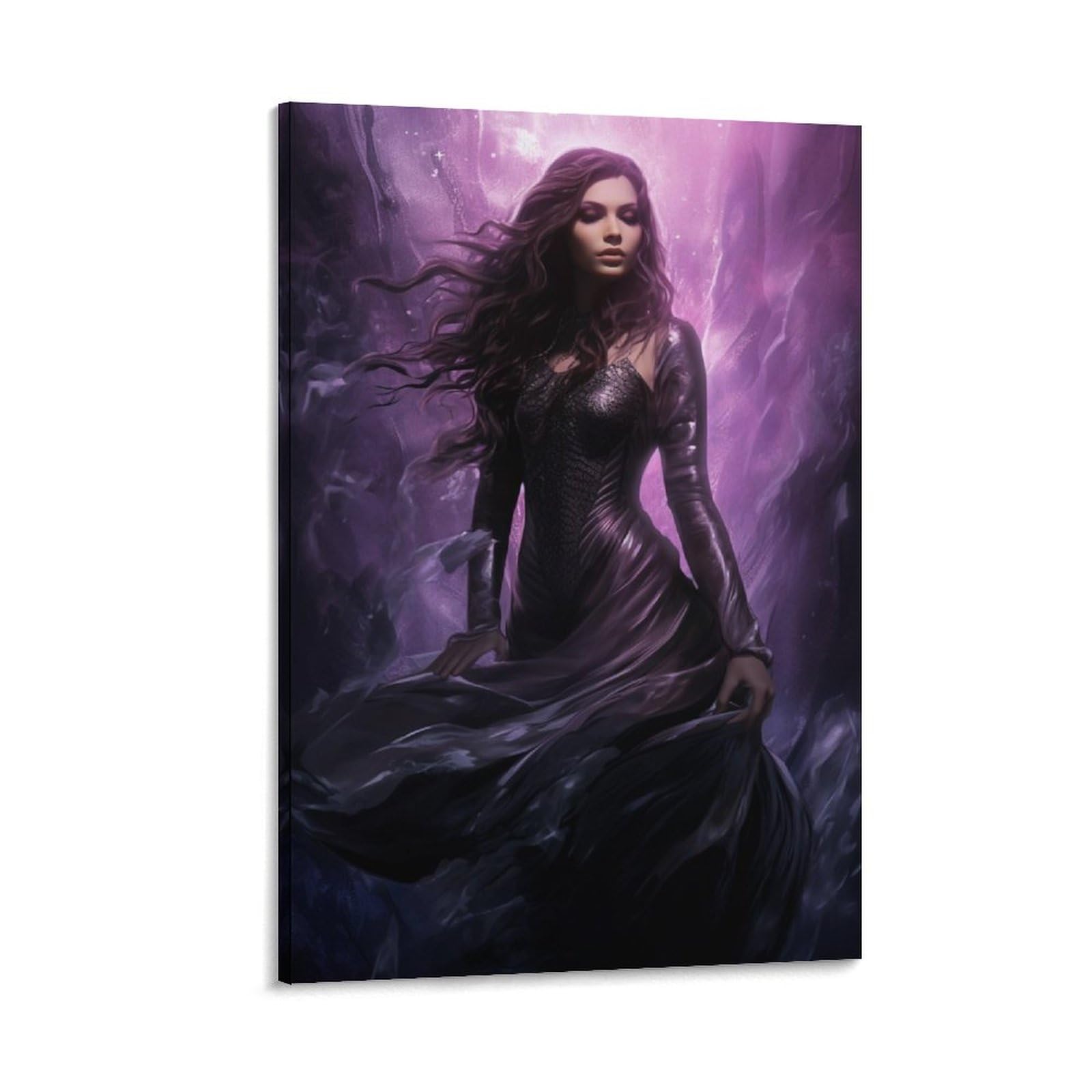 FOCCAR Misteriosa sirena impresa lienzo carteles abstractos coloridos bajo el agua océano decoración de pared para salas de estar dormitorio arte de pared