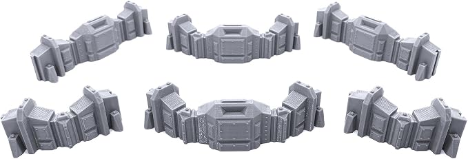 EnderToys Set Barricate Connecting Wall Per Wargame, 6 Pezzi Stampati 3D, Scala 28mm