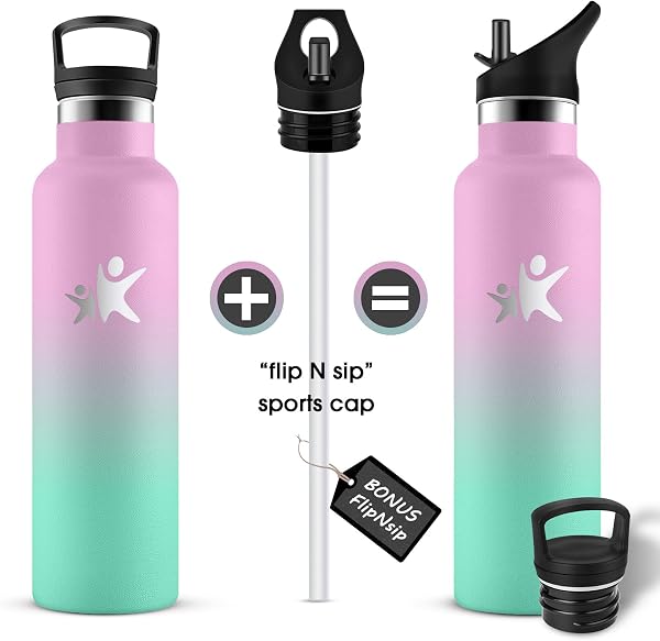 KollyKolla Borraccia Termica 750ml, Borraccia a Prova di Perdite, Facile Pulizia, senza BPA, Riutilizzabile, con Cannuccia, per Adulto, Campeggio, Ciclismo, Lavoro, Viaggio - 4