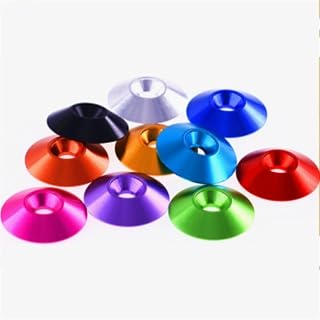 Xuhuhu-Flat Washers 5-10pcs M4 M5 M6 M8 Aluminum Colourful Countersunk Umbrella Flat Head Screw Concave Conical Decorative Groove Washer, for Screw Hardware Lock (Size : M3 10PCS, Color : Red)