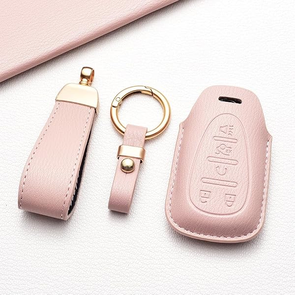 YJWEXXEN Leather Key Fob Cover for Chevrolet Malibu, Equinox, Traverse, Camaro, Cruze, Blazer, 4 5 Buttons with Car Key Case Cover Protector by YJWEXXEN - Used condition - Image 4