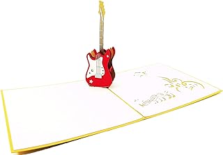 Electric Guitar 3D Pop Up Birthday Card - Happy Birthday Pop Up Card, Congratulations Card, Retirement - Guitar Teacher Gift, Musician, Student, Band Gift, Graduation | Pop Card Express (Electric Guitar Pop Up Card)