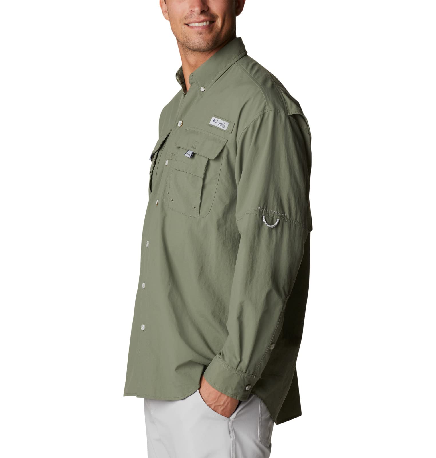 Columbia Men's PFG Bahama II Long Sleeve Fishing Shirt | UPF 30 Sun Protection, Quick-Dry (Cypress Green, 3X) - View #6