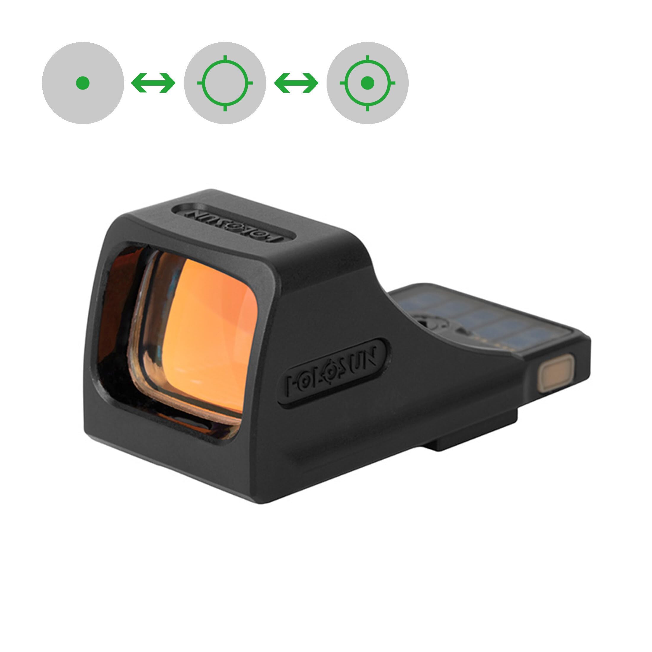 Holosun SCS-VP9-GR Offenes Reflex Rotpunktvisier + wechselbarem 2MOA Punkt, 32MOA Kreis Absehen Solarzelle, schwarz, Jagd, Sportschießen Softair, Tactical mini - 70156911