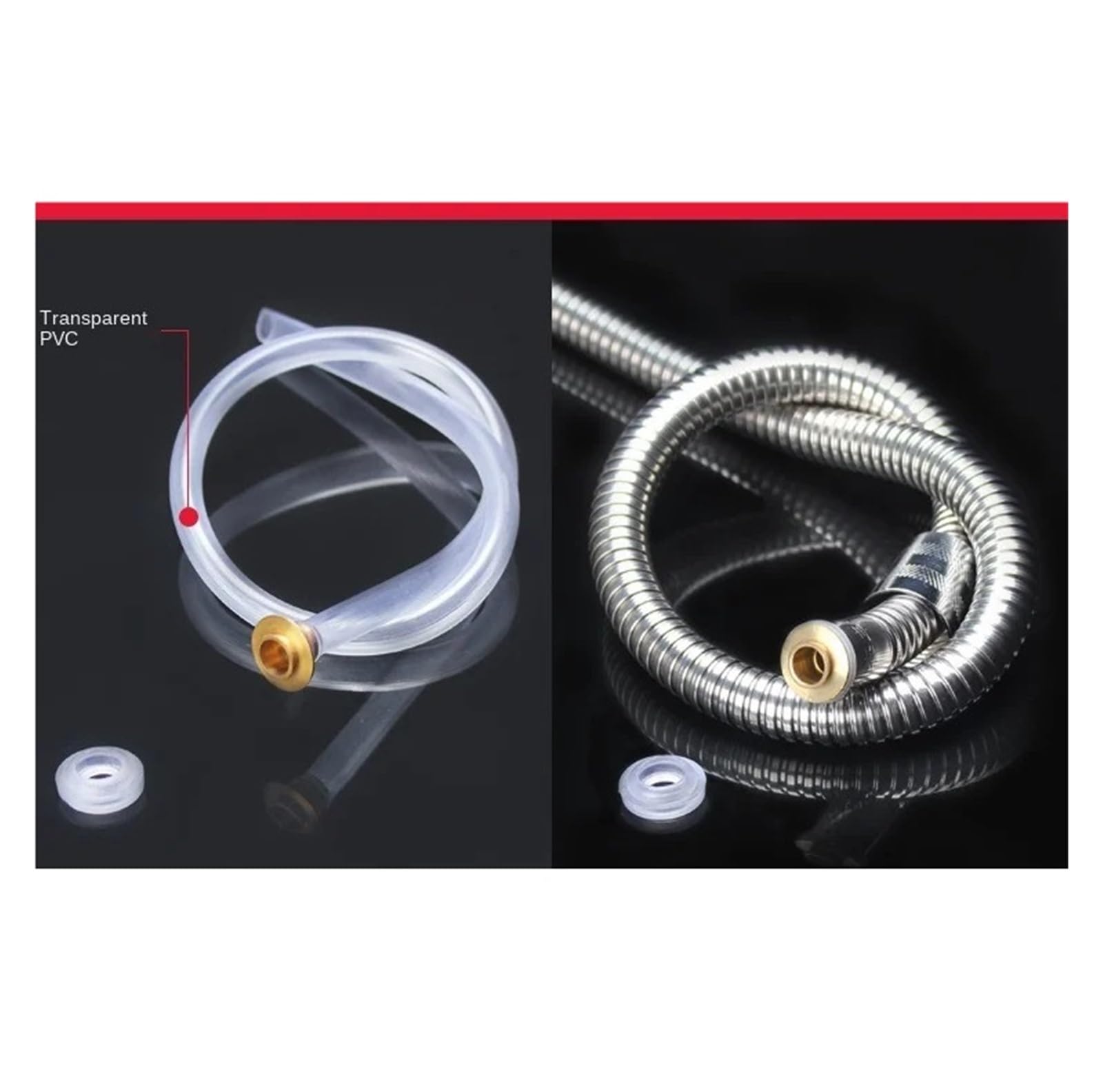 Edelstahl-Brauseschlauch 1/1,5/2/3/4/5/10 m Duschrohr mit universeller Passform Warmwasseranschluss Metallschlauch für Wasserenthärter und Duschkopf (150 cm)