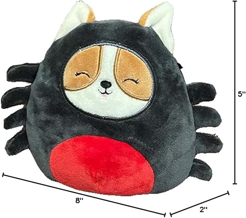 Miniatura 2 de Squishmallow Kellytoy oficial - Animal de peluche suave y blando de Halloween (Regina Corgi perro (en disfraz de araña), 5 pulgadas)