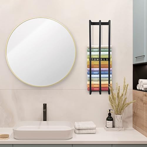 Miniatura 2 de Affogato Toalleros para baño montado en la pared 3 barras de metal para toallas de baño enrolladas toallas de mano toallas de cara toallas de baño