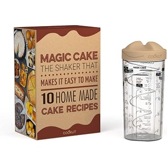 COOKUT - Magic Cake - The Shaker for Easy Preparation of 10 Homemade Cakes - No Prescription No Robot No Scale No Whisk Only One Shaker