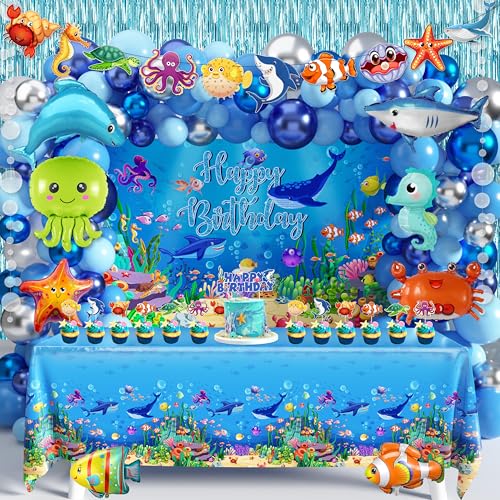 Under the Sea Party Decorations 98Pcs, Ocean Theme Birthday Party...