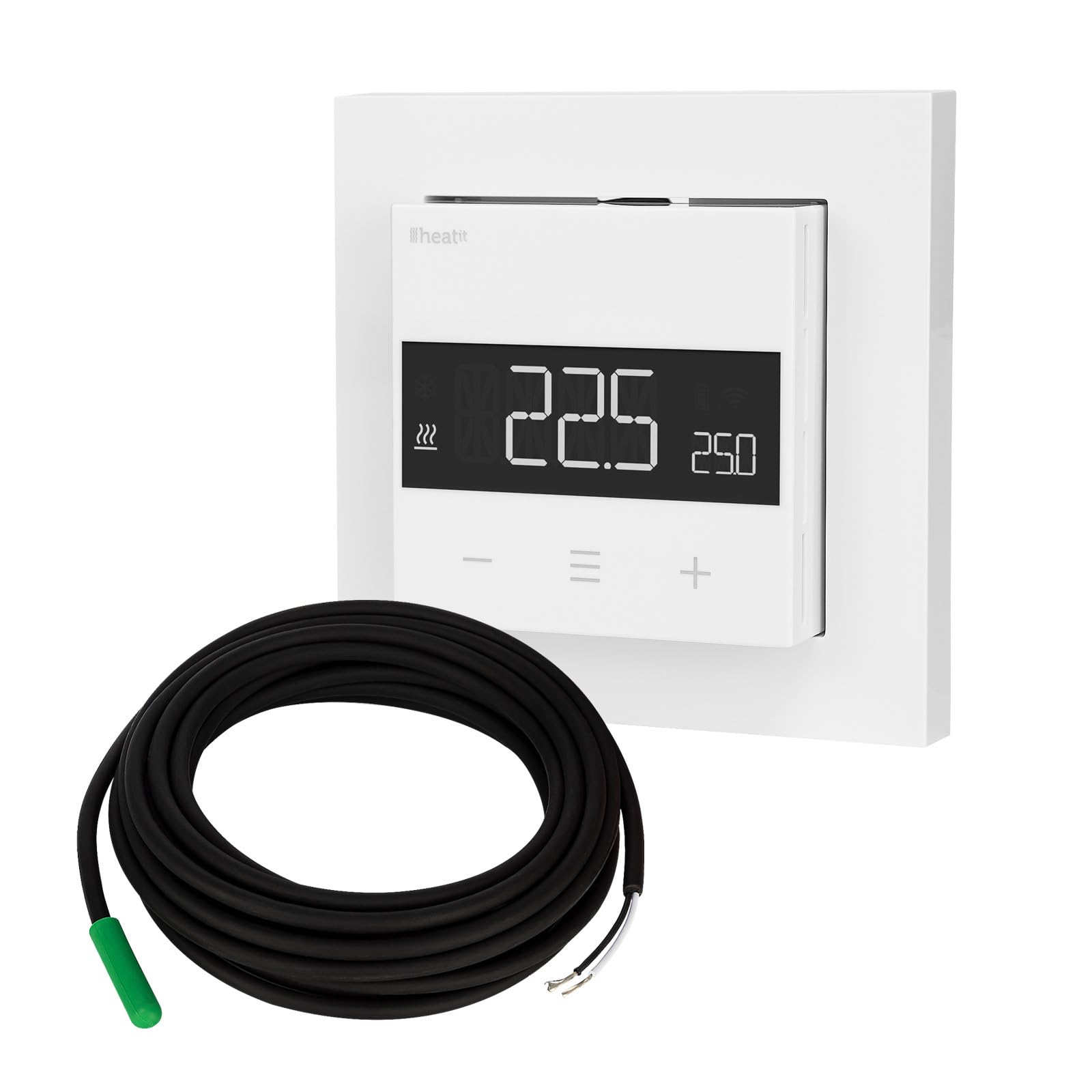 Heatit Z-TRM6 Z-Wave Plus Thermostat Raumregler mit EXT. Sensor für Fußbodenheizung elektrisch und wassergeführt, IR-Heizung, Farbe: weiß RAL 9003