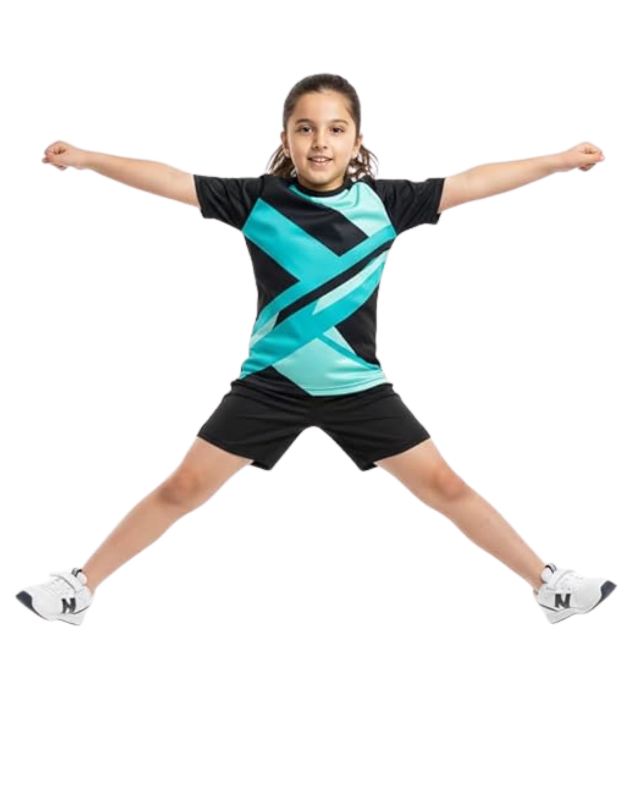 Girls Dry-Fit Sports T-Shirt & Shorts Combo Set | Quick-Dry Breathable Activewear for School PT, Running & Outdoor Training | Lightweight Moisture-Wicking Athletic Wear | 4-15 Years (8-9 Y) 1