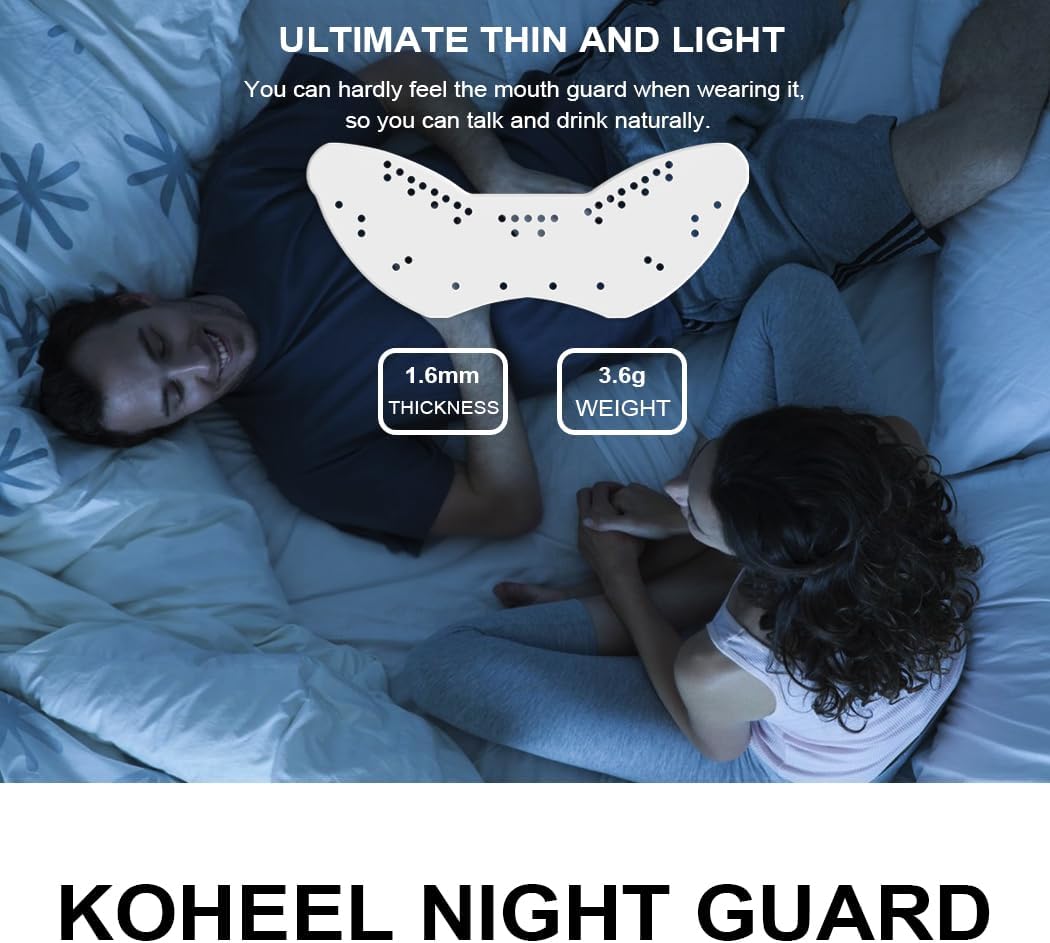 KOHEEL Lightweight Mouth Guard for Teeth Grinding and Clenching, Night Guard to Stop Bruxism, TMJ Mouth Guard (2 Count) - Image 2