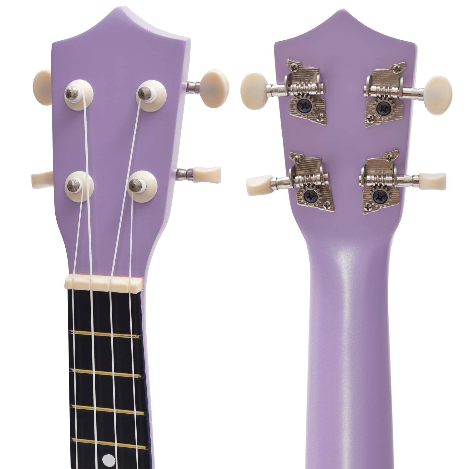 Soprano Ukulele Beginner Pack, 21 Inch Basswood kids Ukuleles Starter Kit with Gig Bag Digital Tuner Spare Strings and Picks. (purple)