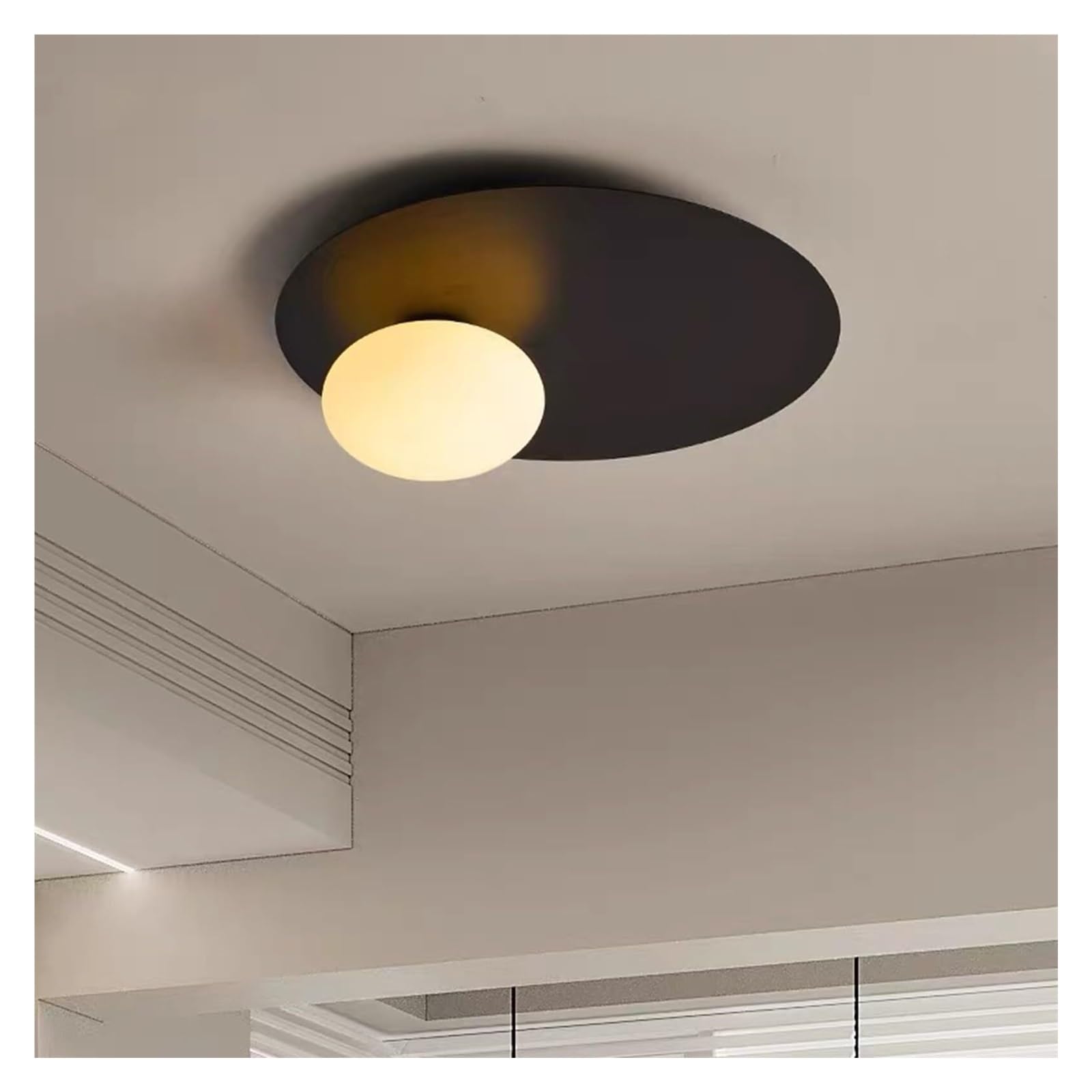 KHUKHU Modern Gold Semi Flush Mount Ceiling Light,Milk Glass Ceiling Lights with Glass Globe Shade,Brushed Gold Hallway Light Fixtures,Modern Indoor Flush Mount Lights for Bedroom, Bathroom(D,30cm)