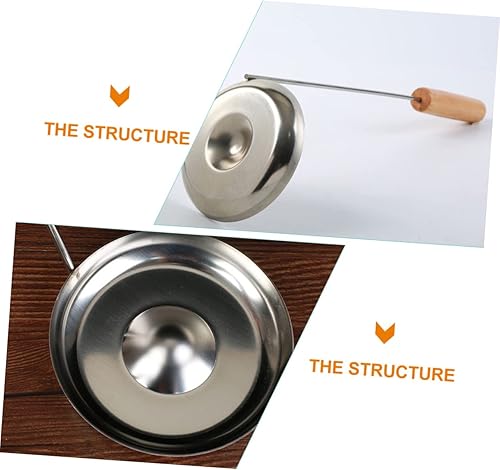 Miniatura 6 de Cabilock Cuchara de aleación con mango de madera, cuchara de aceite antiadherente para cocina, mango de utensilios de cocina, cuchara para freír