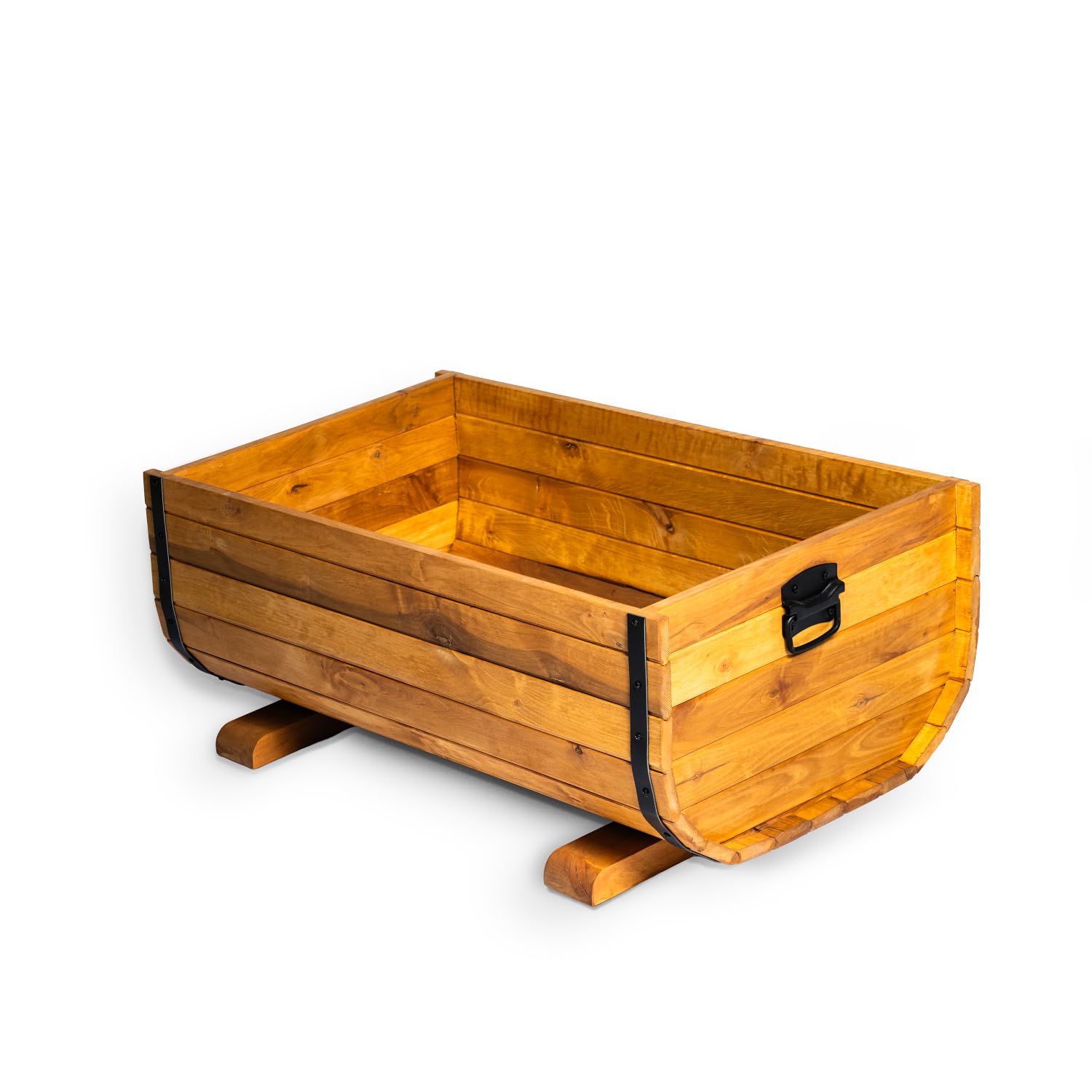 Jardinera de madera creativa Cooper de madera maciza de 80 x 50 x 40 cm – Jardinera rústica, cama de jardín elevada, caja de almacenamiento, jardinera para terraza, balcón y jardín – Totalmente