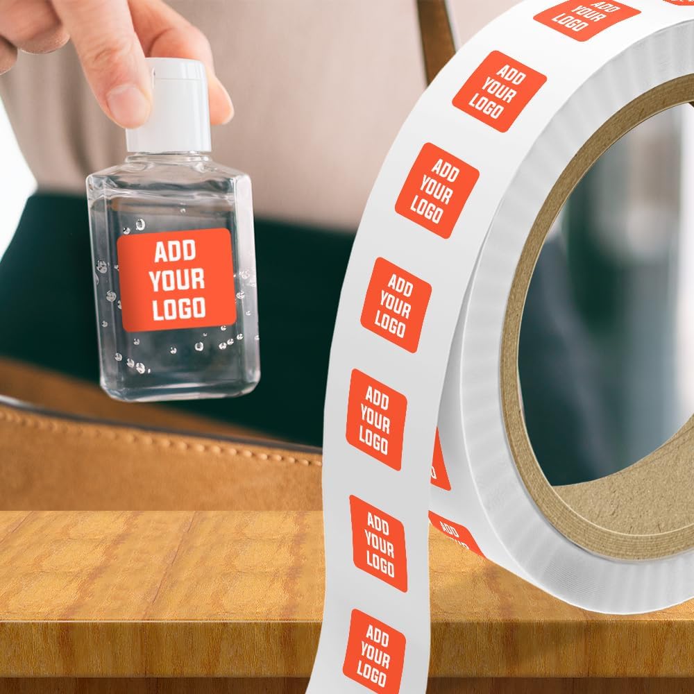 LabelsNstickers Custom Printed Standard Label Rolls - Rectangle - 3/4 x 1 1/2 - Neon Red - 125 Labels/Roll