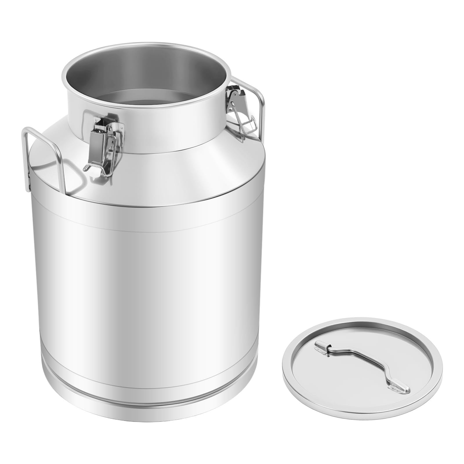 Jarra de leche de acero inoxidable, 50 L, hermética, con asas, cubo sellado, recipiente hermético para aceite, leche, vino, arroz, cereales, grosor de 1 mm
