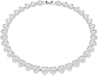 Swarovski Ariana Grande Crystal Heart Necklace, Earrings & Bracelet Set - Clear Crystals, Pearls, Rhodium Finish