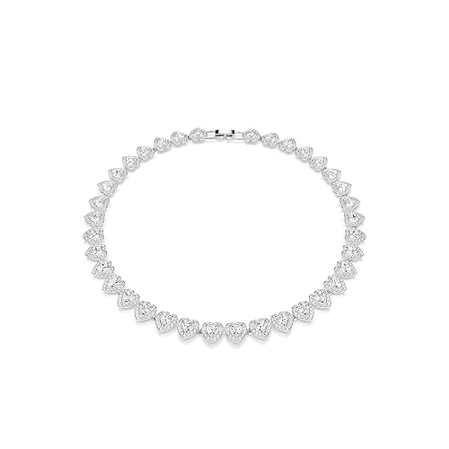Swarovski Ariana Grande Collection, Clear Crystal & Pearls, Rhodium Finish, Necklaces, Earrings and Bracelets - All Around Heart Necklace