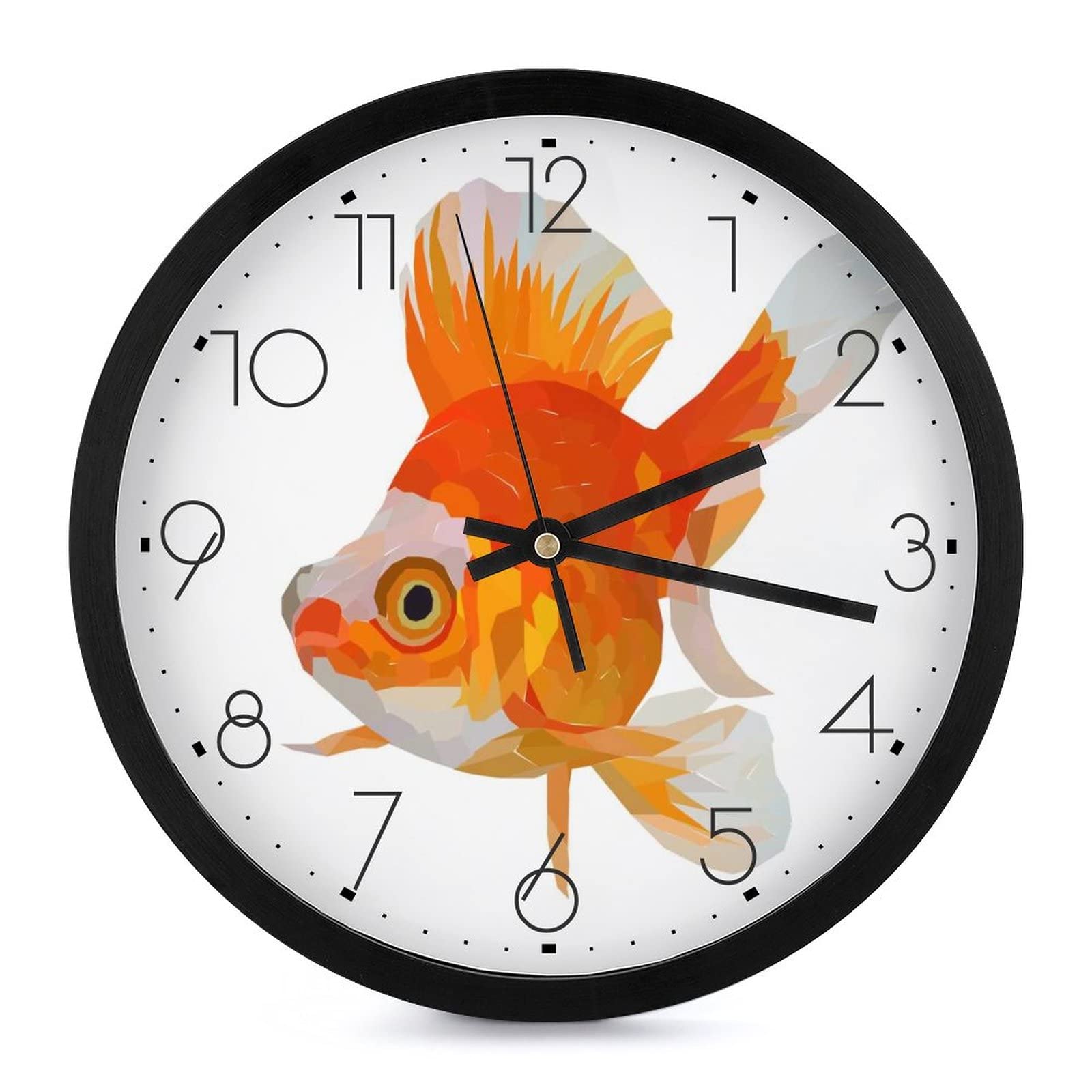 Horloge murale poisson rouge lisible anti mur vide pour salon