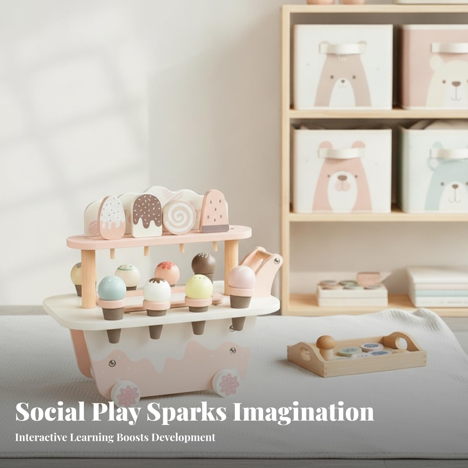 Juguete Imitación Helaría | Didáctico, Juego Simulación Helaría, Seguro, Mostrador Helados, Niños, Niñas