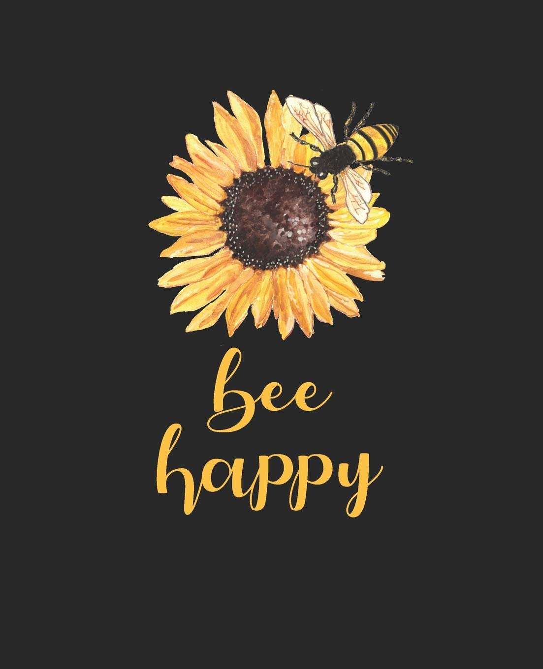 Composition Notebook: Bee Happy Cute Bee and Sunflower Themed College Ruled Lined Note Book