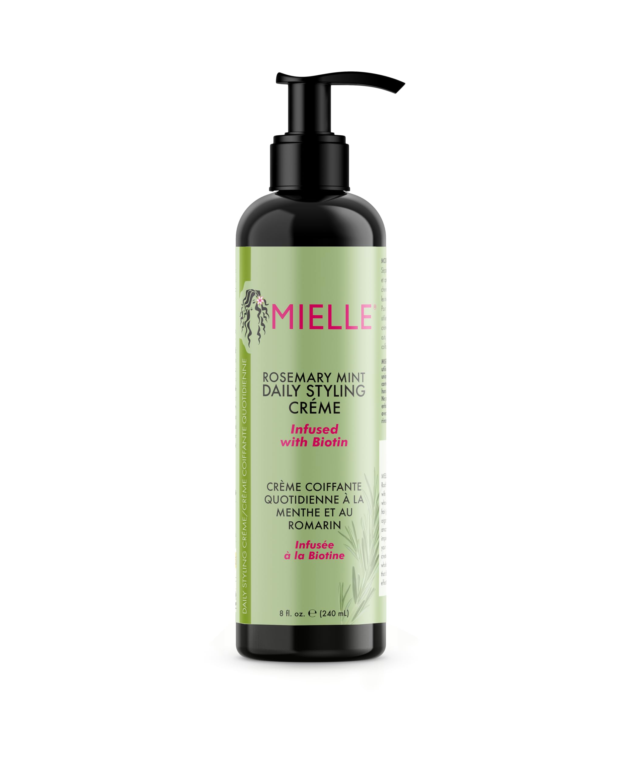 Mielle Rosemary Mint Daily Hair Styling Crme, For All Hair Types, Biotin Infused, 240 ml (Pack of 1)