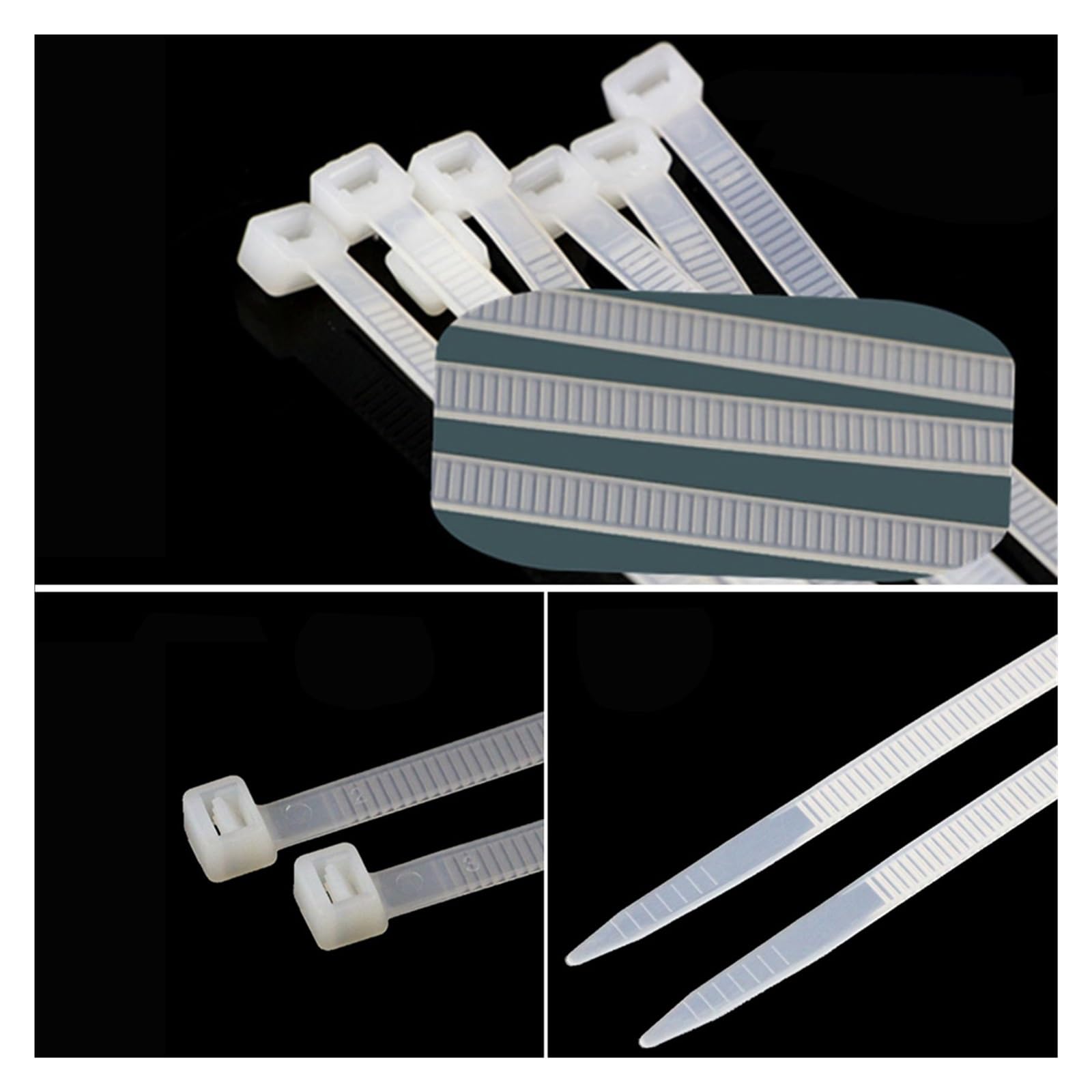 Kabelbinder, 100 Stück, 10 mm, selbstsichernd, Nylonbinder, 400, 450, 500, 550, 600, 650, 700, 750, 800, 900, 1000, 1200 mm, Kunststoffbinder (10 x 600 mm, weiß)