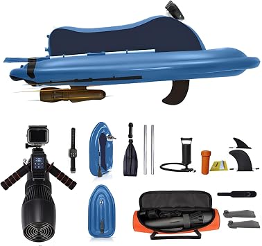 Summer Inflatable Jet Ski Kit Electric Inflatable Boats for Adults - 500W/700W Kayak Motor, with Diving Handle/Thruster Storage Bag, Sea Diving Swimming Equipment, for Use in Pools Or Lakes,500W10A