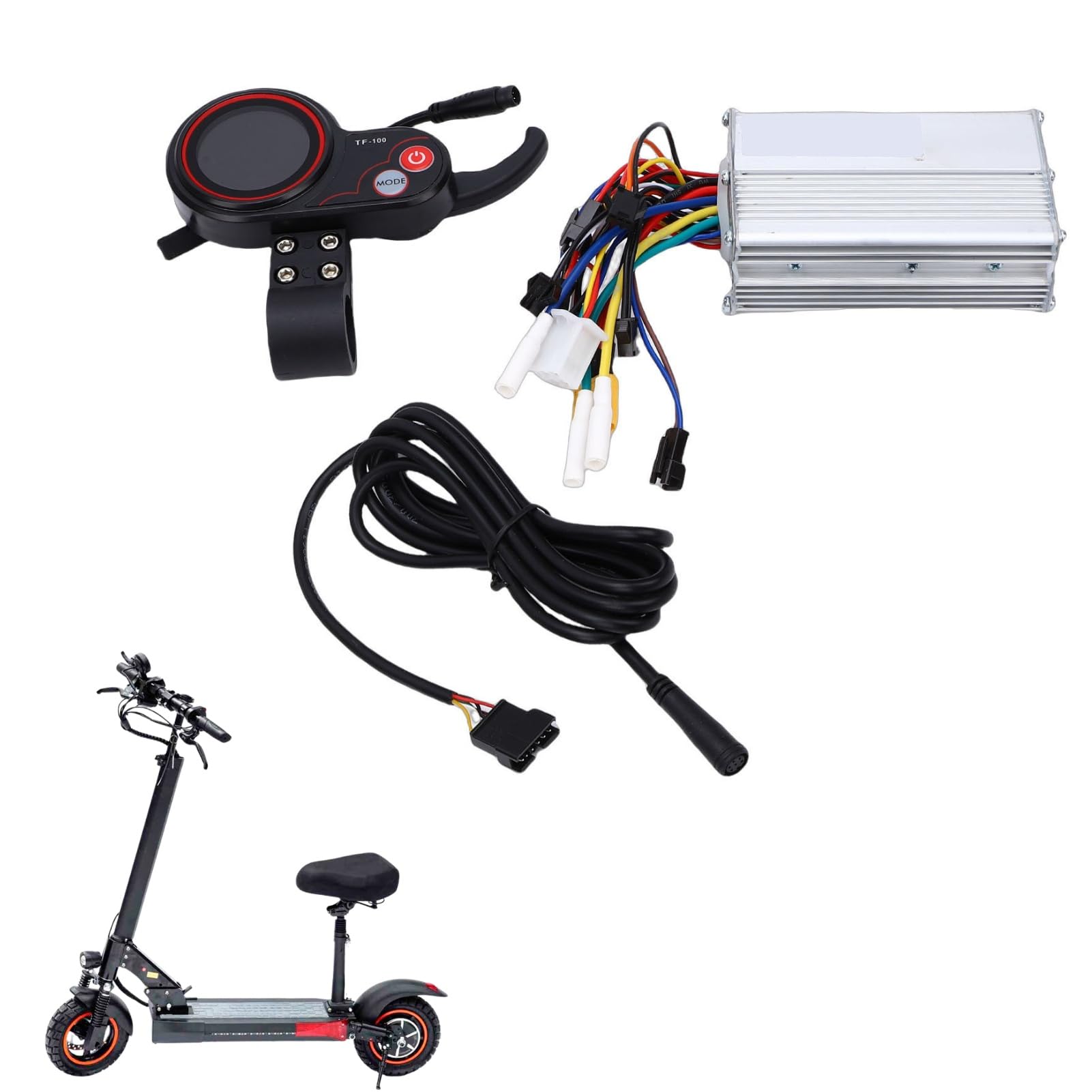 BuyWeek Kit de Controlador para Patinete eléctrico M4 M4 Pro de 10 Pulgadas con Controlador de Motor sin escobillas 20A, Pantalla TF100 y Cable