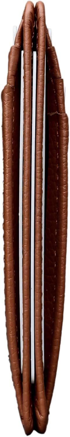 KARAKORAM LEATHER Handcrafted Front Pocket Credit Card Holder with RIFD Blocking | Premium Cowhide | Artisan Made Slim Leather Wallet | Quick Access Thumb Push Slots for Cards and ID (Sandstone Tan) - Image 3