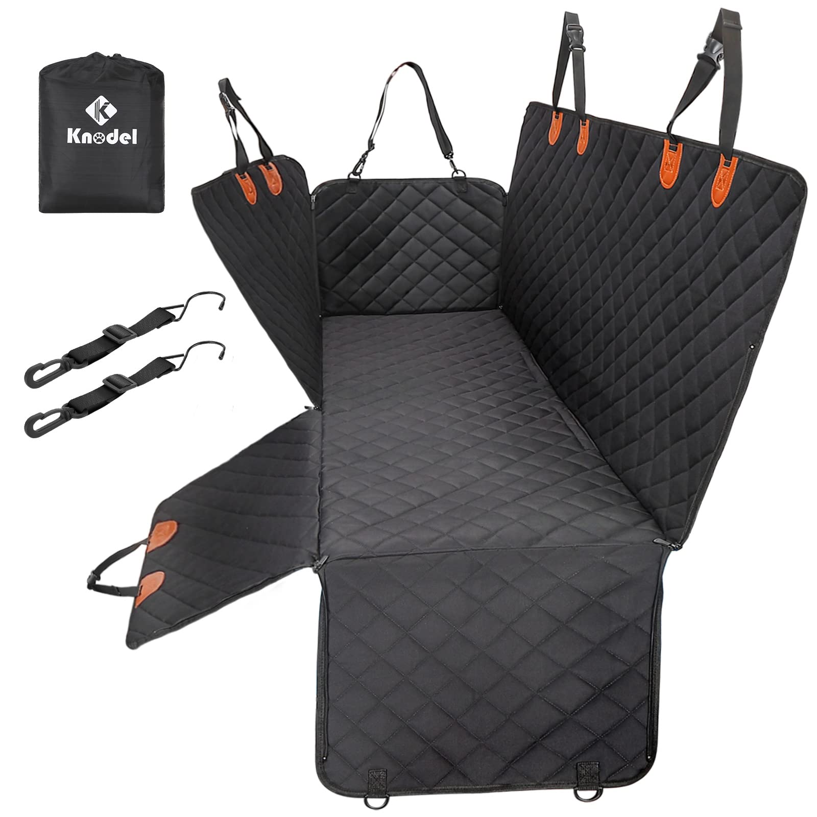 Photo 1 of Knodel Dog Seat Cover, 100% Waterproof Car Seat Cover for Pets, Pet Seat Cover Dog Hammock, Heavy Duty Scratch Proof Pet Back Seat Covers, Zippered Side Flaps for Cars, Trucks and SUVs (Black)
