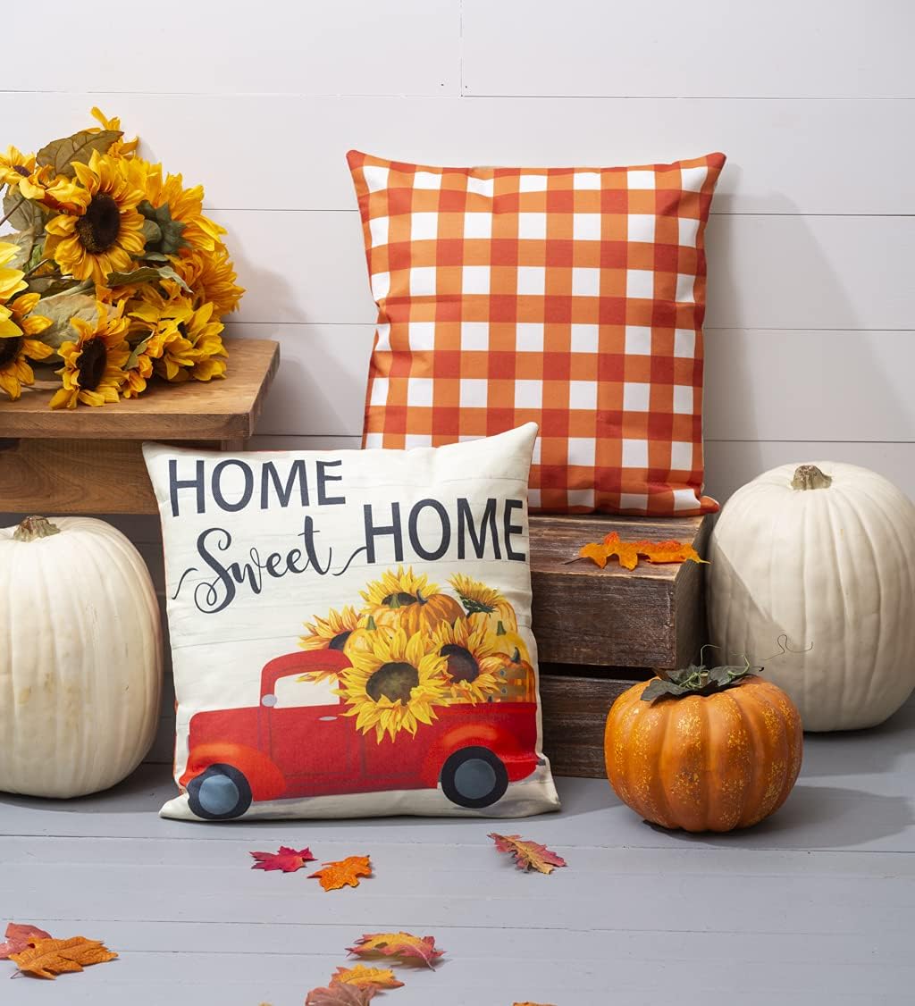 Cypress Home Sunflowers Interchangeable Pillow Cover Set of 4