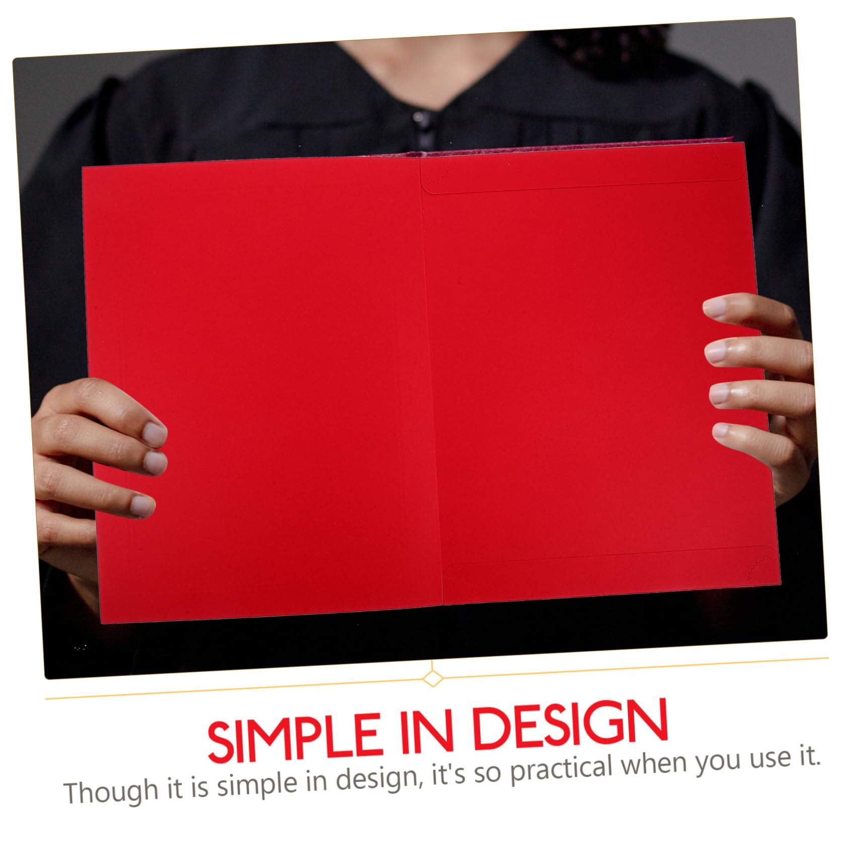 Fundas para Certificados A4 Rojas de Papel, 4 Piezas