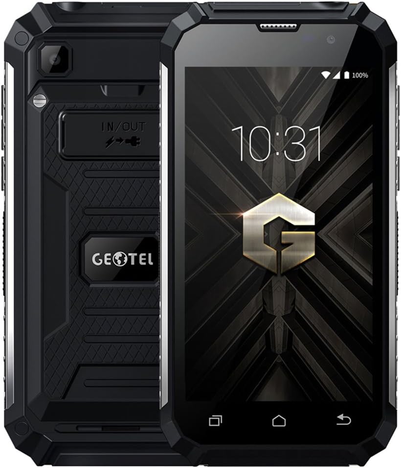 G1 Rugged Outdoor 3G Smartphone,Water Resist,Shockproof,Dustproof,Heatproof,Unlocked Cell Phone with Power Bank Charging Function,Andriod 7.0,7500mAh Battery,5.0in Display,Dual SIM (Black)