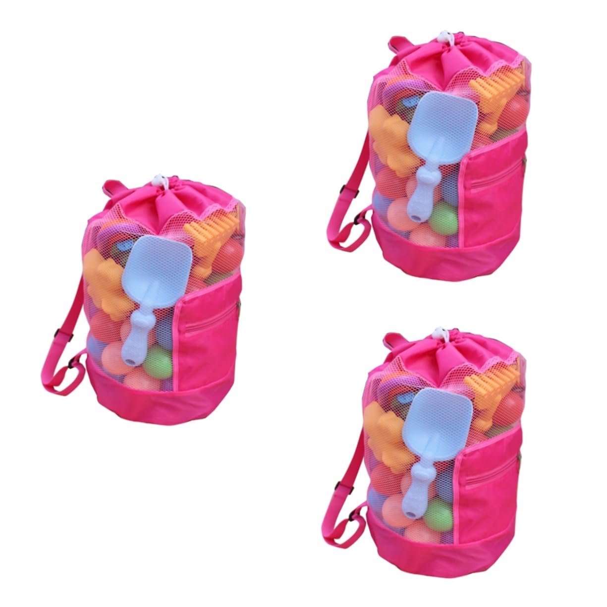 ibasenice 3pièces De Rangement Maille pour Jouets De Plage Pratique pour Garçon Fille Poche De Stockage Utile pour Activités Extérieures