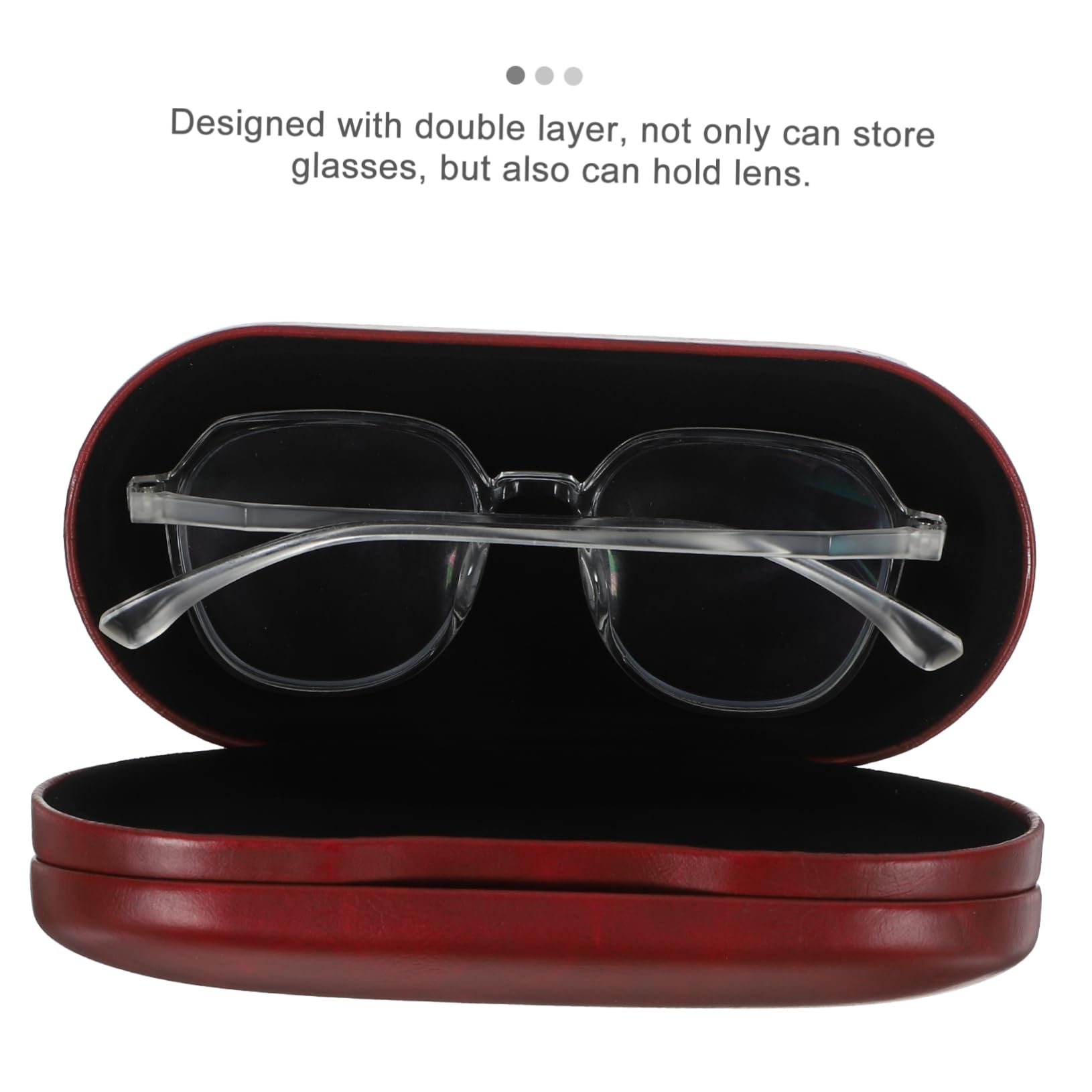 BESTYASH 4 Sätze Brillenetui Brillenbehälter Objektive Brillentrage-Organizer Gläser Fall Aufbewahrungsbox für Brillen Hartschalenetui für Sonnenbrillen Etui für Brillen Pu rot