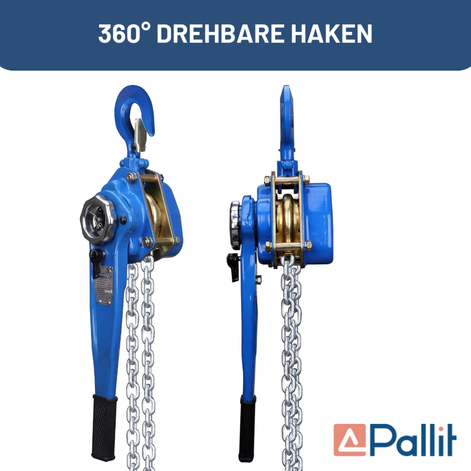 Pallit Paranco a leva LEVER-L | portata 3000 kg | lunghezza catena 6 m | freno di carico | funzione ruota libera