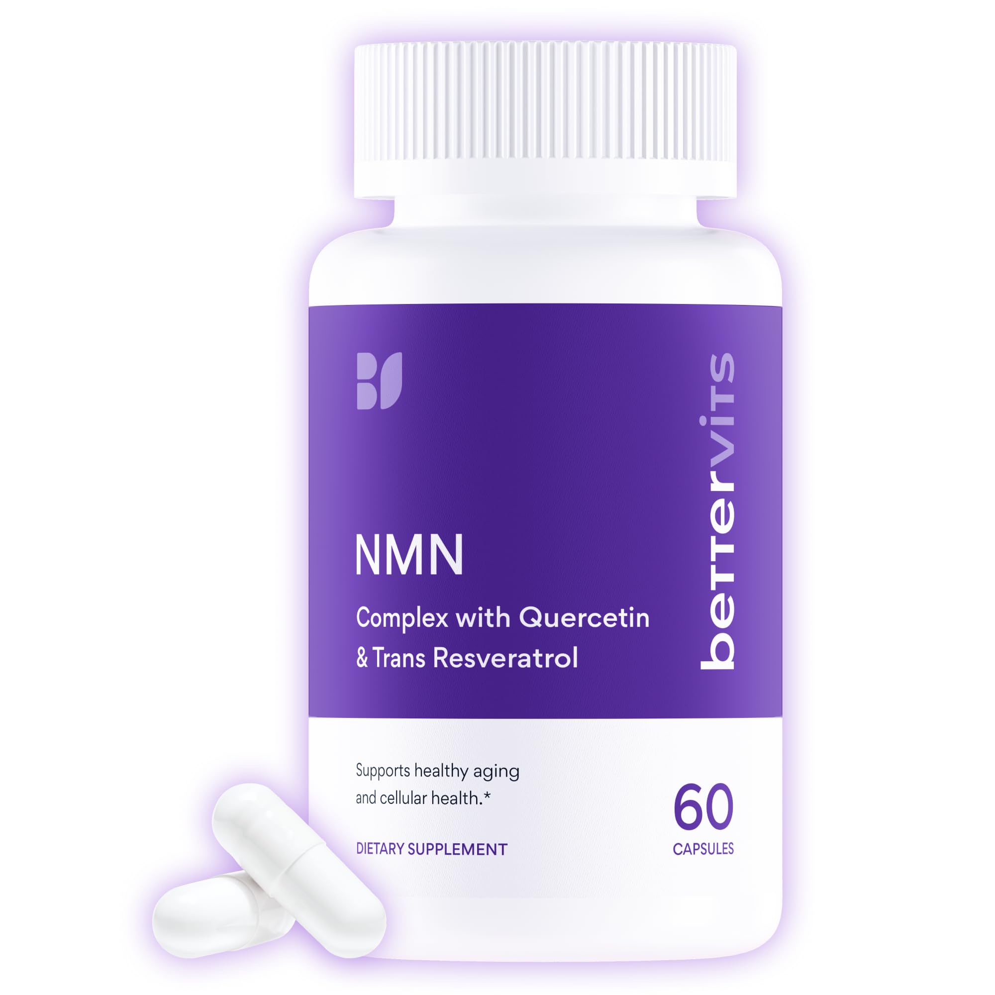 Bettervits NAD+ Supplement with NMN & Resveratrol for Women & Men | 60 Ct