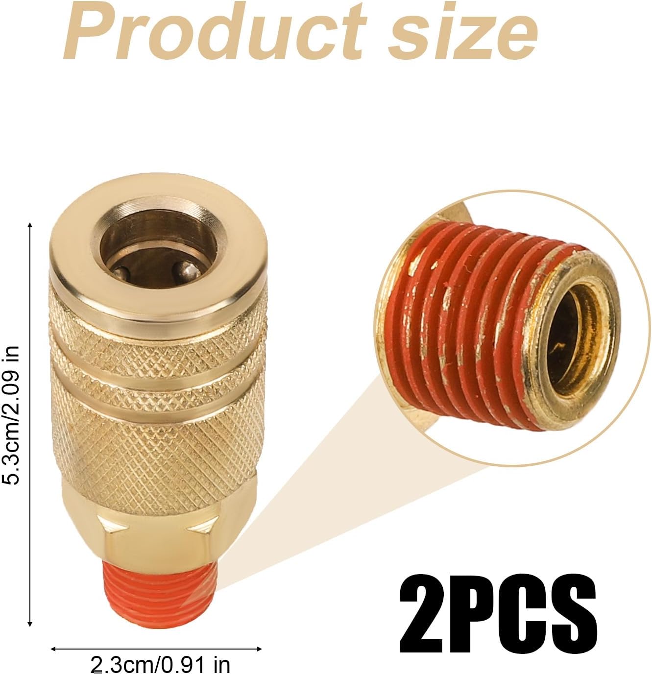 2pcs 1/4 NPT Quick Connect, Sturdy Air Hose Compressor Coupler Line Metal Male Industrial Fittings NPT Air Hose Quick Connector Tool for Auto Repair Shop Professional Jobsites