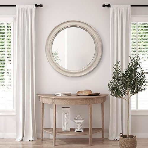 Miniatura 6 de Presentime & Co. Espejo de pared Clifton inOutdoor Farmhouse de 26 pulgadas, espejo de vidrio HD sin distorsión, espejo de granja y arte de pared