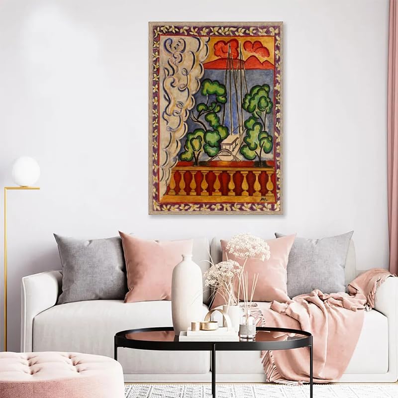 HKAHF AJWUQ Affiche Henri Matisse célèbre Fenêtre à Tahiti Art mural Impression sur toile Peinture rétro pour salon 60 x 80 cm Sans cadre