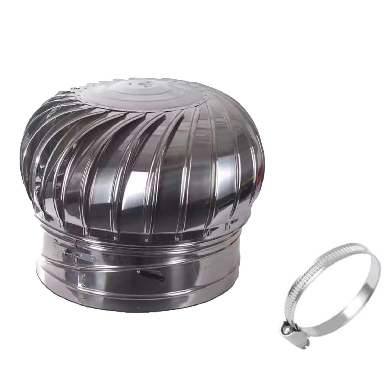 PFXNGMS Rotating Chimney Cap 75-300mm, Fireplace Chimney,Stainless Steel Bird Guard Spinner Anti Downdraught Top All Purpose Chimney Cowl for Wood Stove Pipe Outdoor Furnace Vent(110mm)